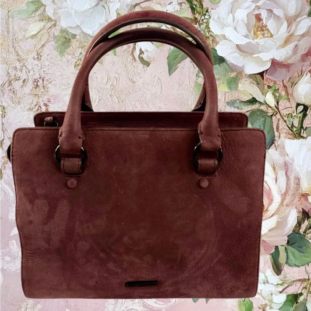 Rebecca Minkoff Small Jamie Satchel in Dark Cherry Suede